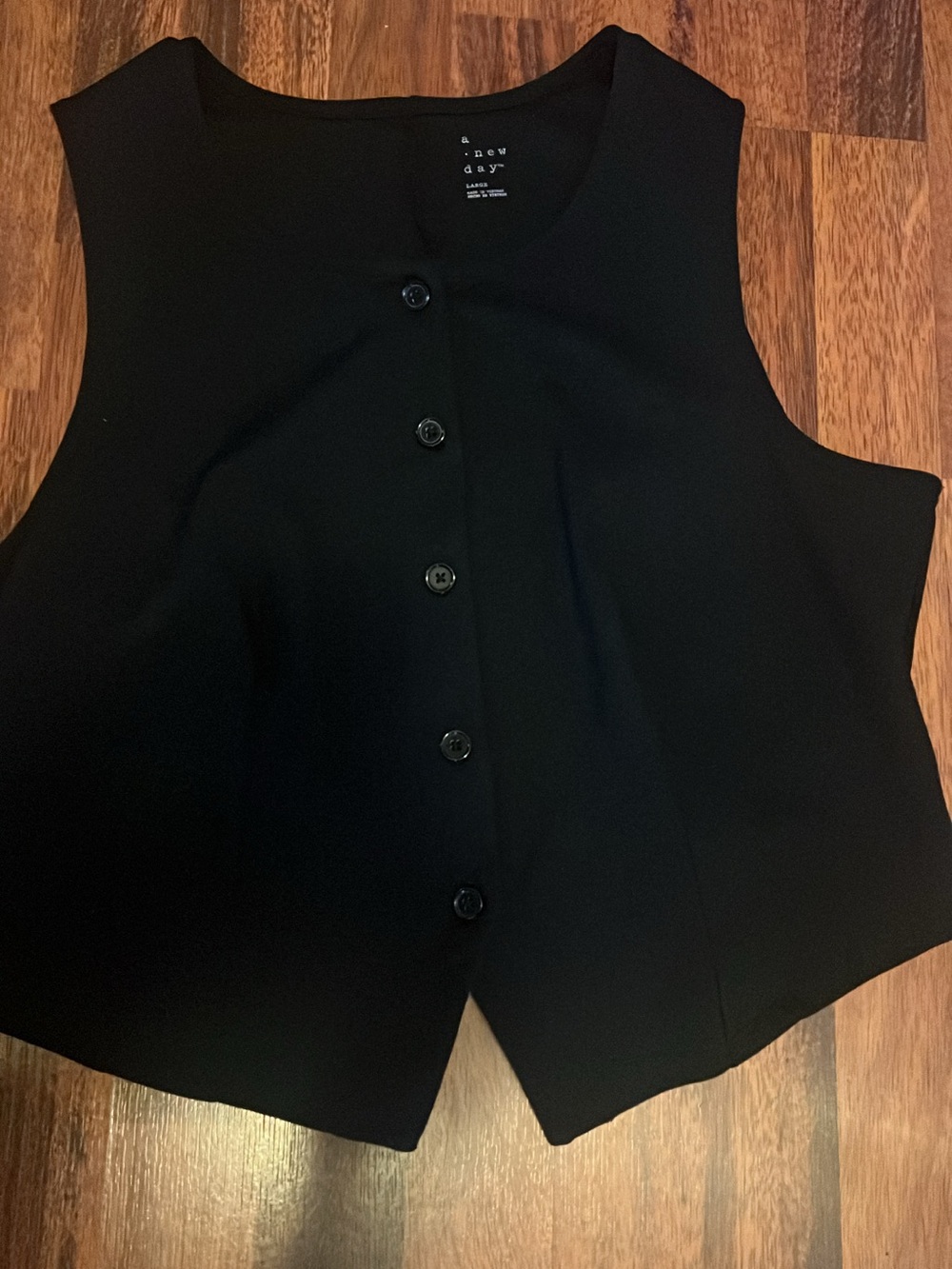 a new day Black Sleeveless Button-Down Top